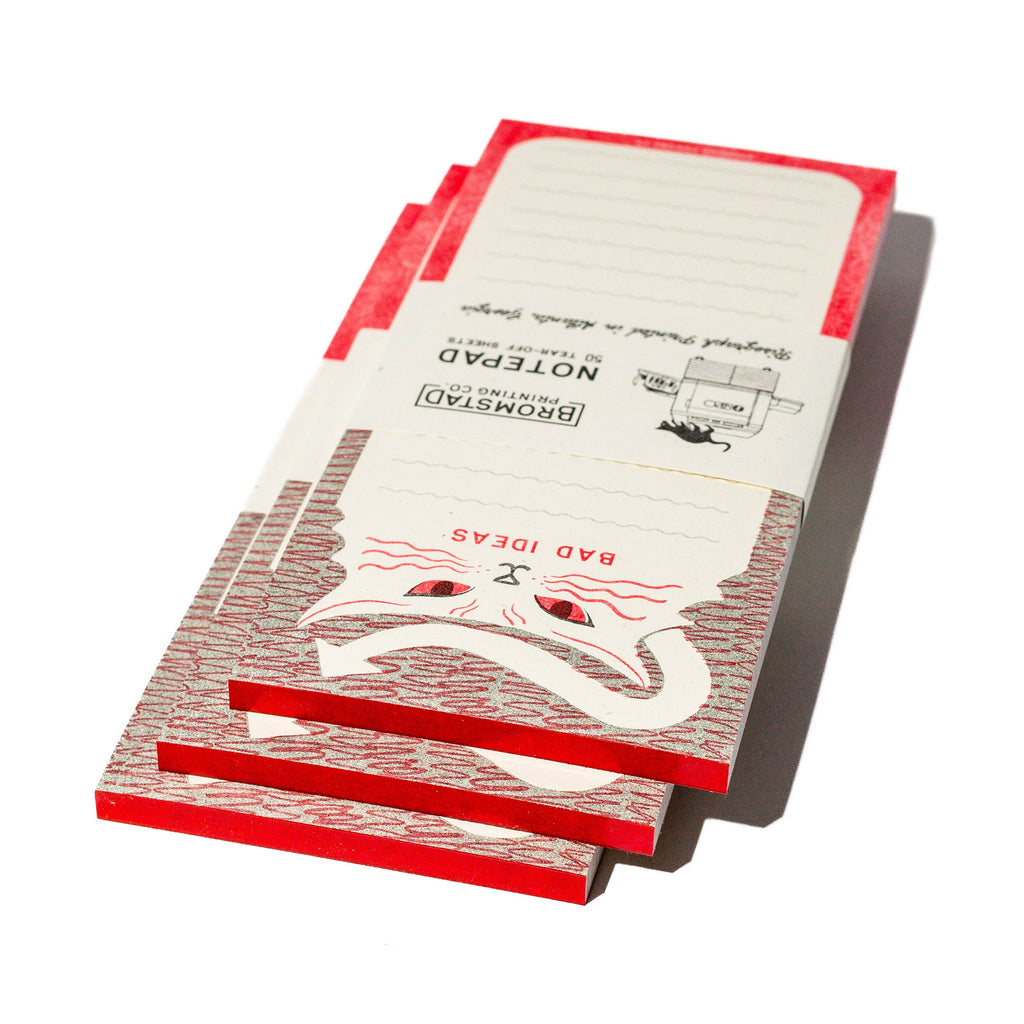 Bromstad Trading Co Bad Ideas - Tall Risograph Notepad Stacked