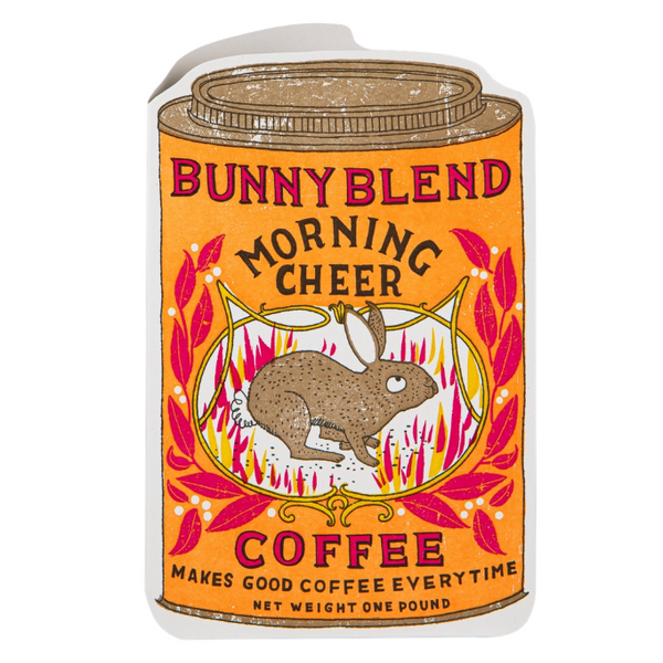 Bunny coffee tin card