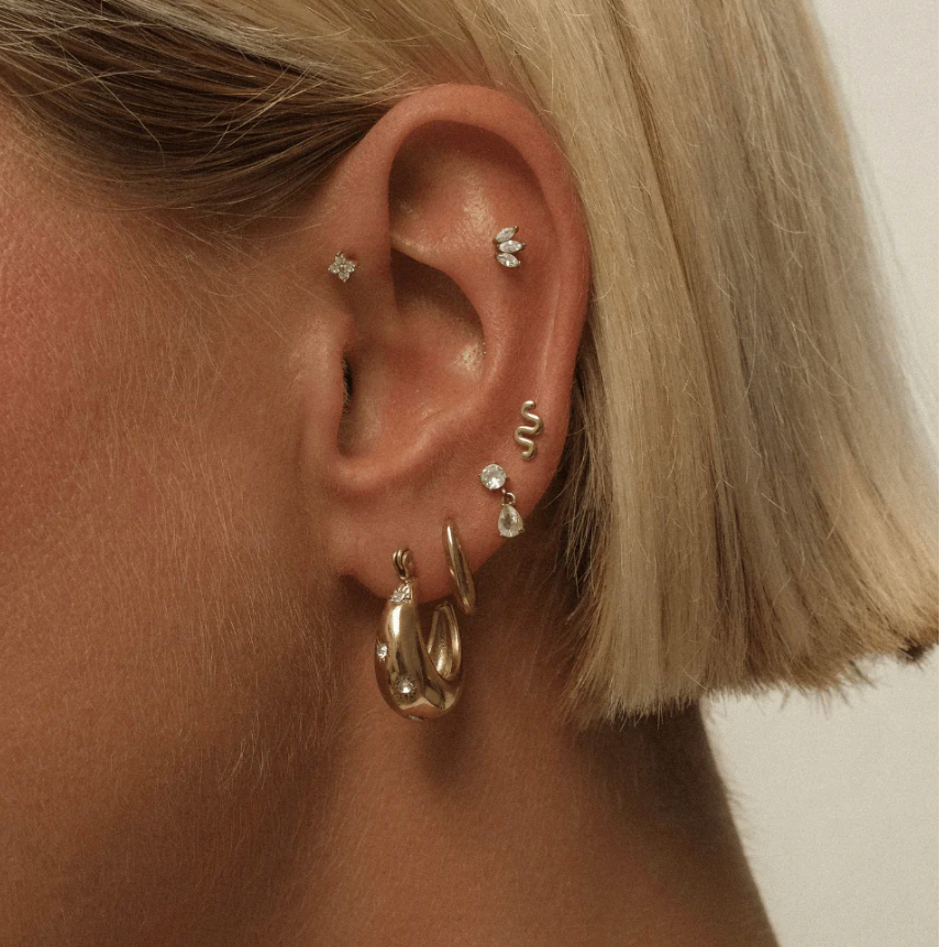 By Rae The Sparkle Charm Flat Back Stud - Titanium