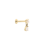 By Rae The Sparkle Charm Flat Back Stud - Titanium