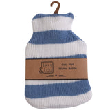 Cornflower & White Stripes Mini Hot Water Bottle