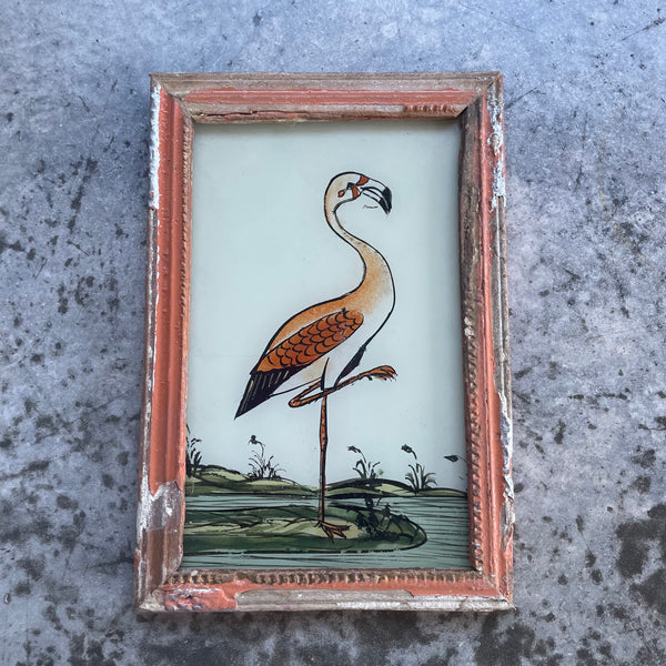 Vintage Glass Framed Painting - Small