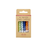 Small Cake Candles - Blue - Twisted Design - 12-pack