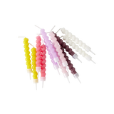 Small Cake Candles - Pink- Twisted Design - 12-pack