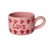 Ceramic Cappuccino Cup - Pink - Hand-painted LOVE