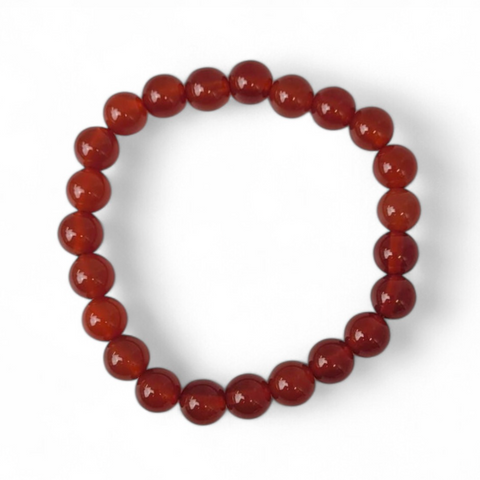 Carnelian 8mm Beaded Bracelet
