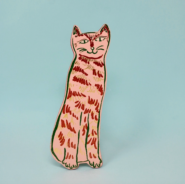 Cat Bookmark Pale Pink
