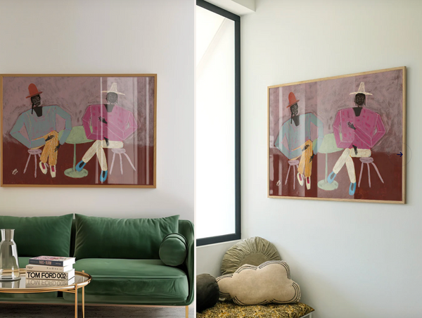 'Catching Up' Studio IMO Framed Print Styled 1
