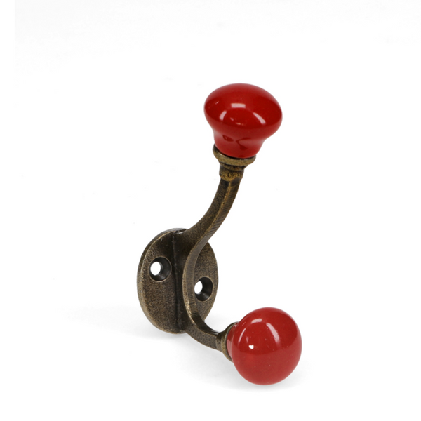 Ceramic Double Hook - Red.