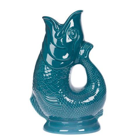 Ceramic Gluggle Jug - Teal