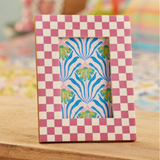 Check Photo Frame, 6" x 4" - Pink
