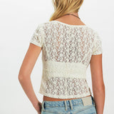 Free People Claro Lace Tee