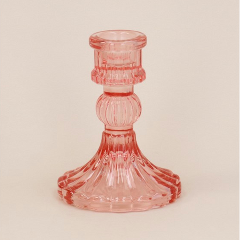 Classic Glass Candlestick - Dusky Pink Classic