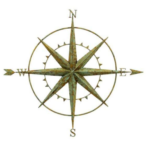 Compass Wall Art - Green