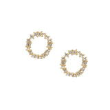 Consortium - Crystal Cluster Circle Earring Gold