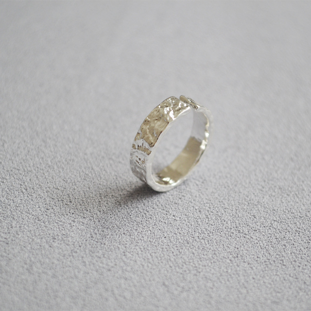 Consortium - Textured band ring in silver