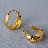 Crossed Hoop Gold Earring 