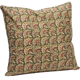 Cushion in Indian Block Print in olive, sand, old rose, mustard 