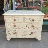 Distressed antique painted chest of drawers