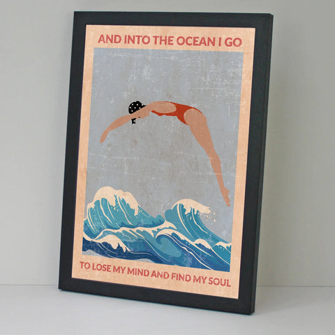 Into the Ocean Framed A3 Print - Red