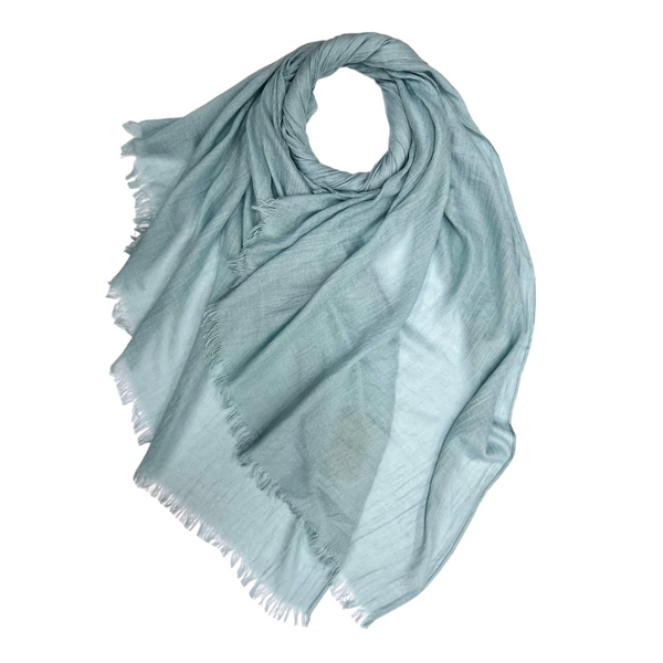 Duck egg classic cotton blend plain scarf