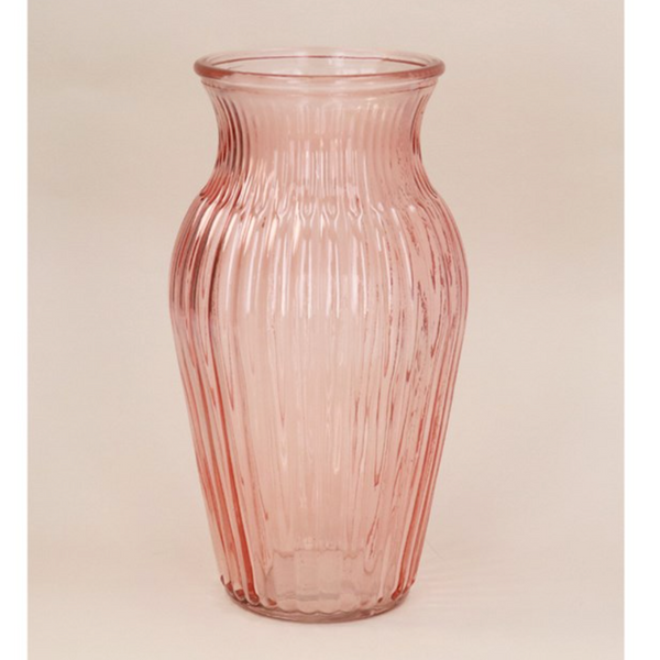 Dusky Pink Glass Classic Vase - Large