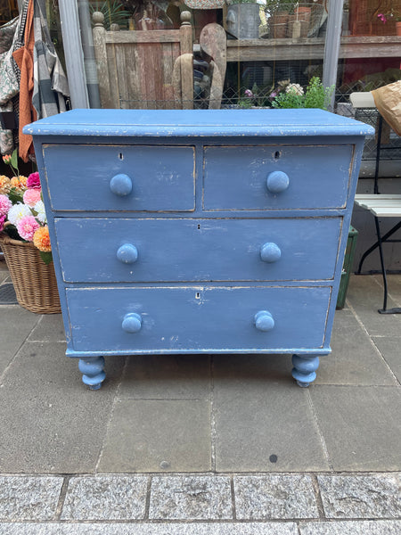 Antique Painted Pine Chest Of Drawers