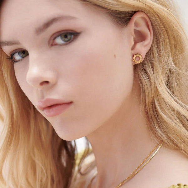 Rachel Jackson Electric Goddess Sun Stud Earrings - Gold plated