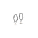 ENAMEL Copenhagen Belle Pearl Hoops - Silver