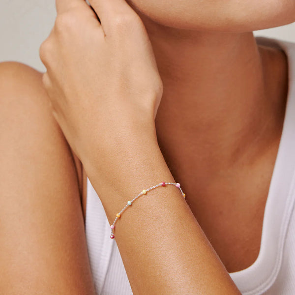 
ENAMEL Copenhagen Lola Rainbow Bracelet - Silver - wearing
