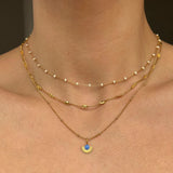 ENAMEL Copenhagen Soleil Necklace - Cornflower Blue Close Up