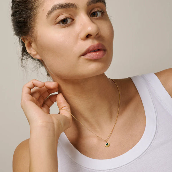 ENAMEL Copenhagen Soleil Necklace - Petrol Green Model