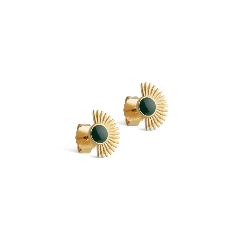 ENAMEL Copenhagen Soleil Studs - Petrol Green