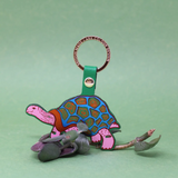 Easy Going Tortoise Key Ring - Green