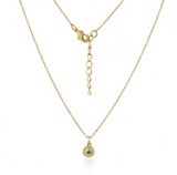Embossed Disc Necklace in Gold and Turquoise 