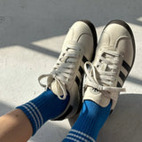 Embroidered.. Girlfriend Socks - Royal Blue 