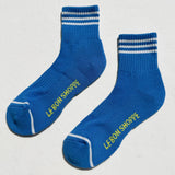 Embroidered. Girlfriend Socks - Royal Blue 