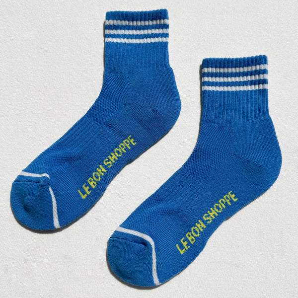 Embroidered. Girlfriend Socks - Royal Blue 