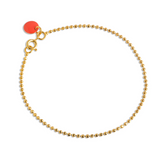 ENAMEL Copenhagen Bracelet, Gold Ball Chain - Coral