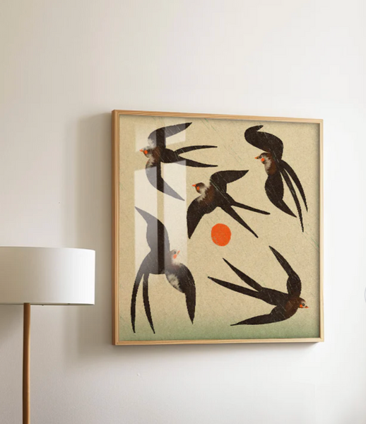 Enikő Eged - Dancing Birds Framed Print Front