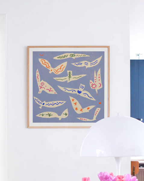 Enikő Eged - Folk Birds Framed Print Side