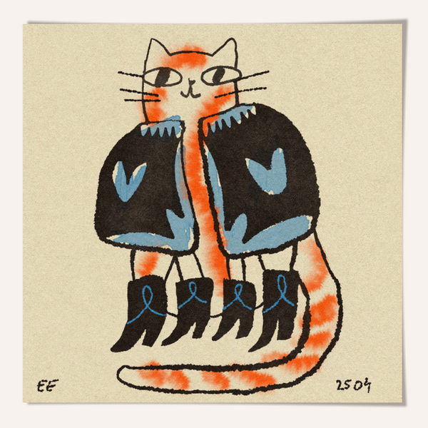 Enikő Eged Cozy Cat Framed Print