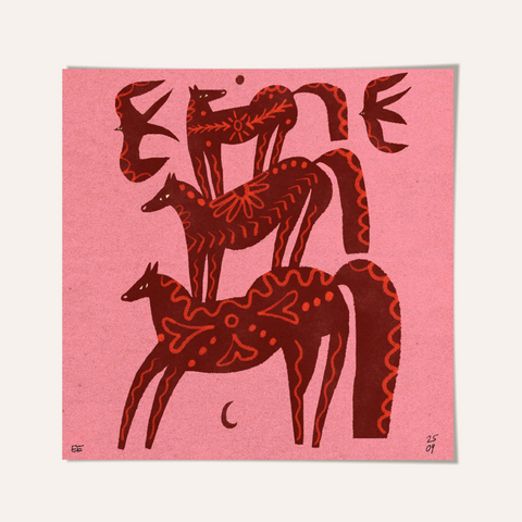 Enikő Eged Folk Horse Trio Framed Print