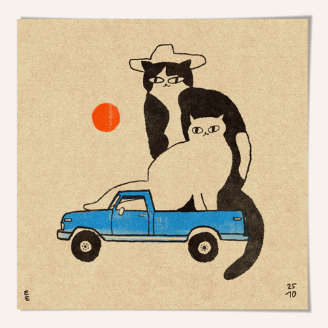 Enikő Eged Kitty Truck Framed Print