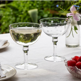 Champagne Coupe Glass with Etched Stars