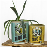 Extra Large Vintage Inspired Storage Tins - Olive Oil Plant
