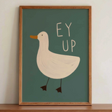 "Ey Up" Duck Framed Print