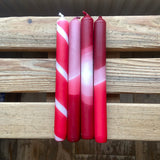 Dip Dye Dinner Candles - Rose Red