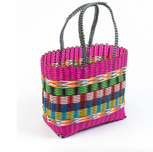 Fairtrade Woven Basket - Small Fushia