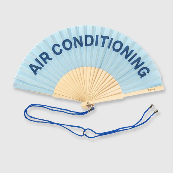 Fisura Handheld Fan- "Air Conditioning" In Blue